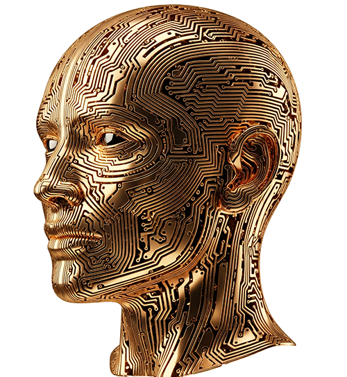 Stylized image of a robot head
